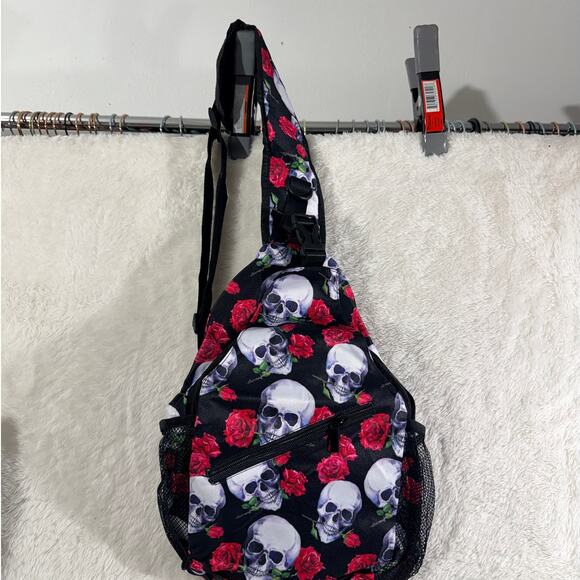 no brand Handbags - Skull and Roses Sling Backpack Crossbody Daypack Nwot